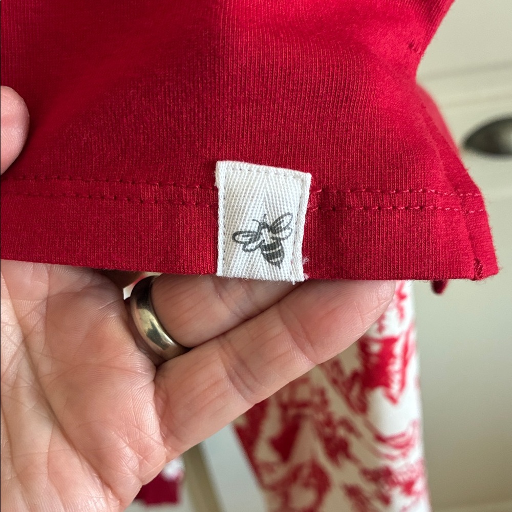 Burt's Bees Family Jammies Adult XL Red with White Patterned Pants NWT - Picture 6 of 12